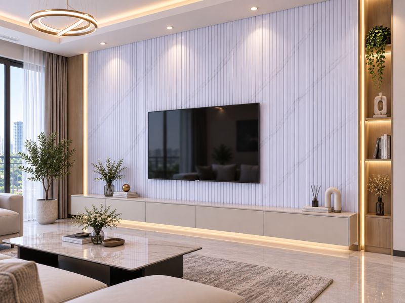 Tấm ốp lam 5 sóng thấp K-13 tại phòng khách