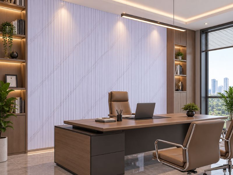 Tấm ốp lam 5 sóng thấp K-13 tại phòng làm việc