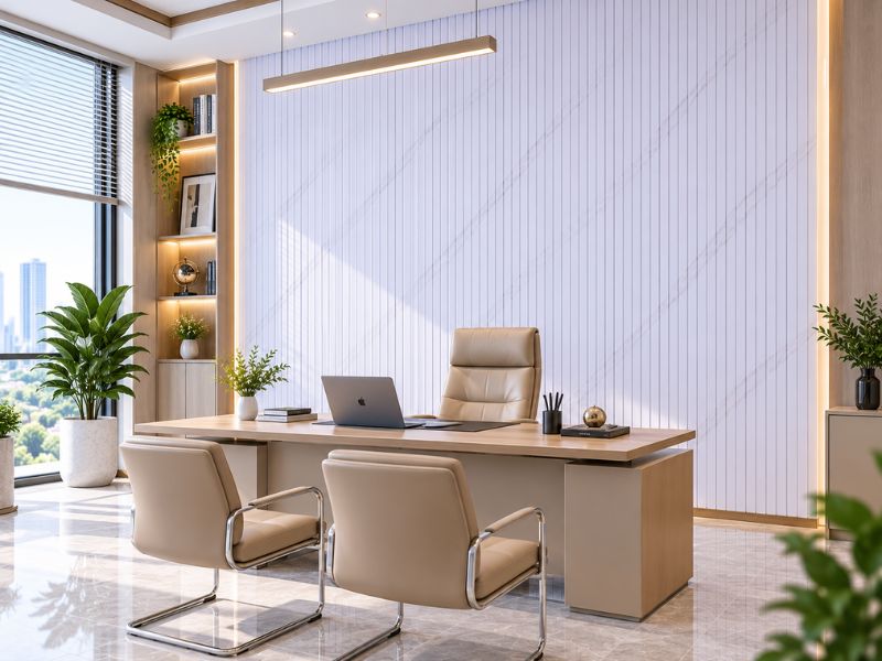 Tấm ốp lam 5 sóng thấp K-13 tại phòng làm việc