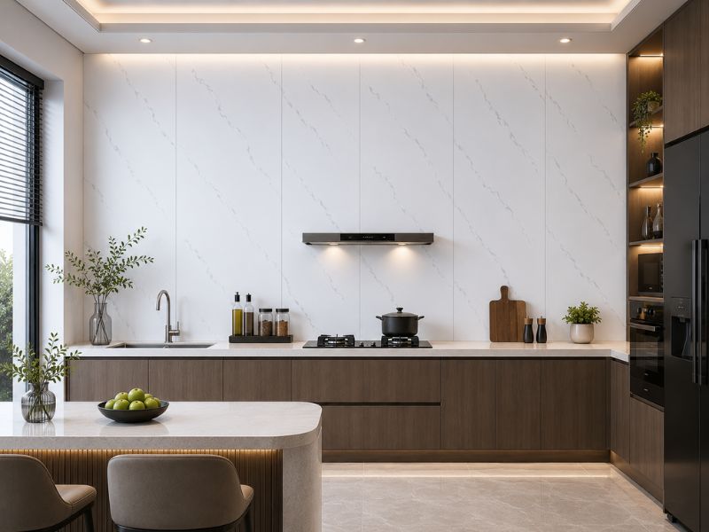 Tấm ốp Nano K-13 tại phòng bếp