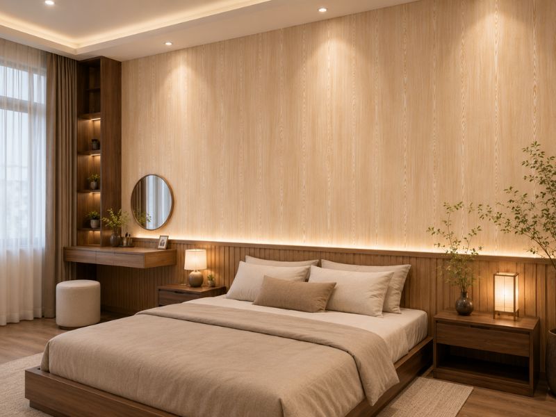 Tấm ốp Nano K-16 tại phòng ngủ