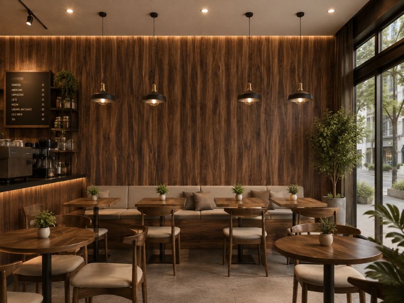 Tấm ốp Nano K-25 tại phòng quán cafe
