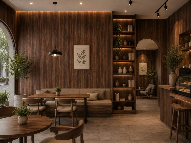 Tấm ốp Nano K-25 tại phòng quán cafe