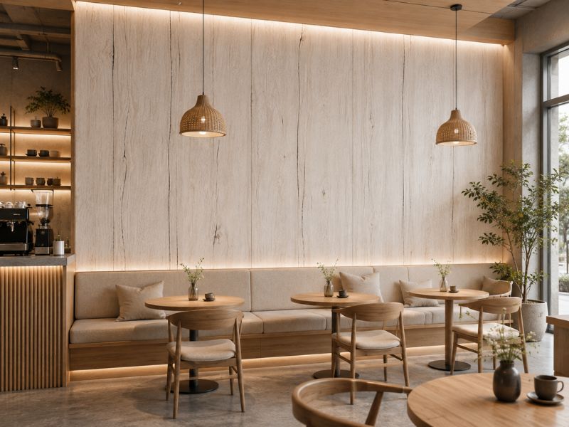 Tấm ốp Nano K-26 tại quán cafe