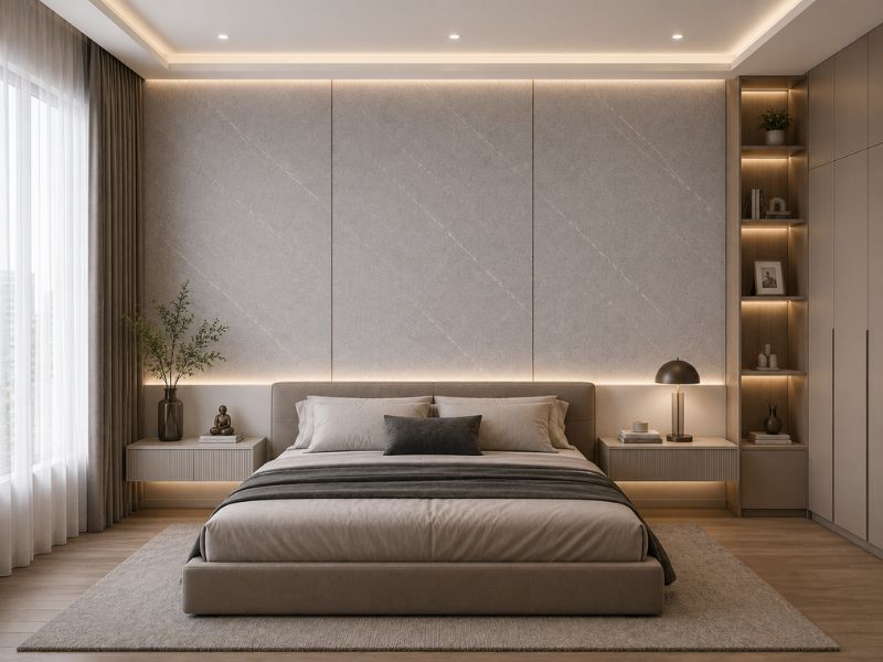 Tấm ốp Nano K-27 tại phòng ngủ