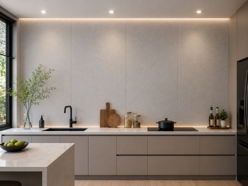 Tấm ốp Nano K-32 tại phòng bếp