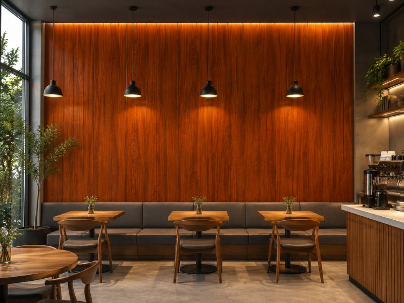 Tấm ốp Nano K-34 tại quán cafe
