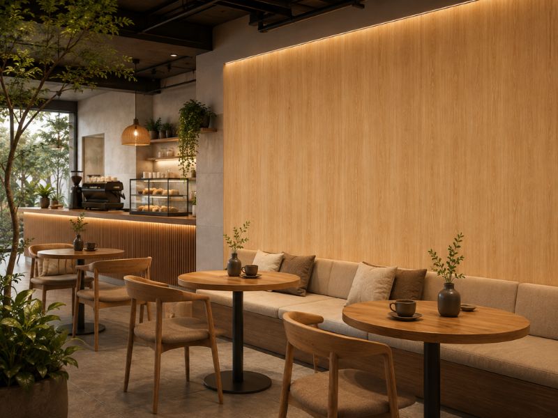 Tấm ốp Nano K-35 tại quán cafe