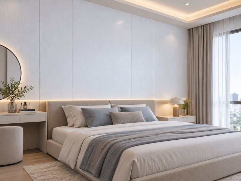 Tấm ốp Nano KW-11 tại phòng ngủ