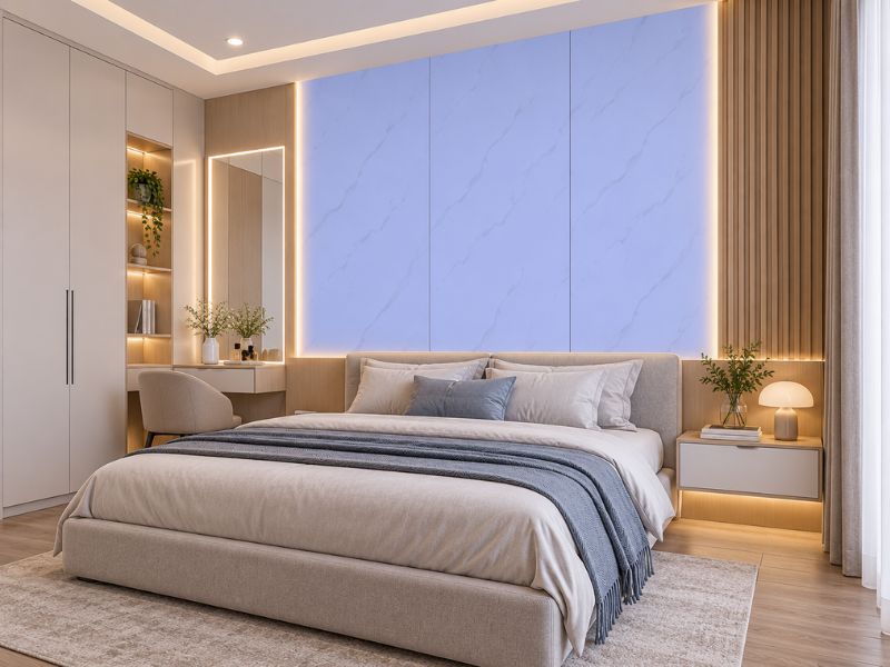 Tấm ốp Nano X-13 tại phòng ngủ