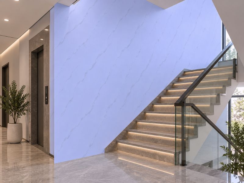 Tấm ốp Nano X-13 tại sảnh cầu thang