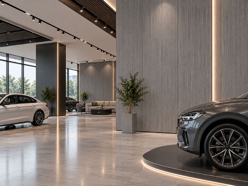 Tấm ốp Nano X-22 tại showroom xe hơi