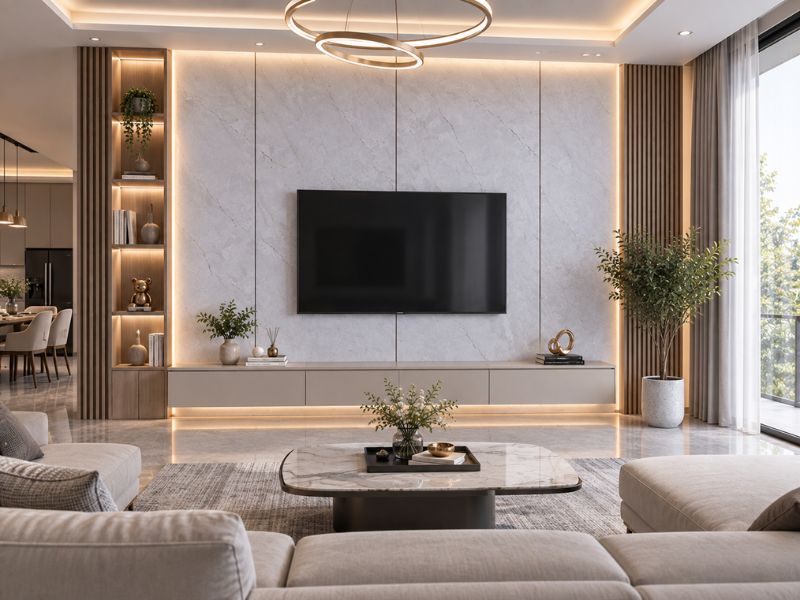 Tấm ốp Nano X-28 tại phòng khách