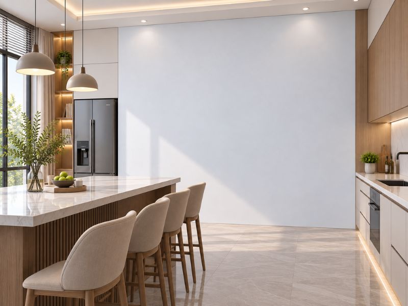 Tấm ốp Nano X-29 tại phòng bếp