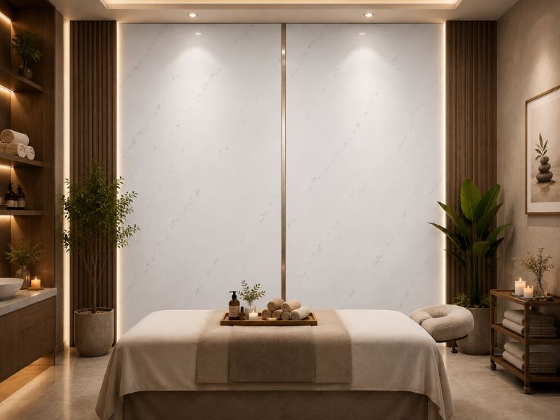 Tấm ốp PVC vân đá KT-01 tại Spa