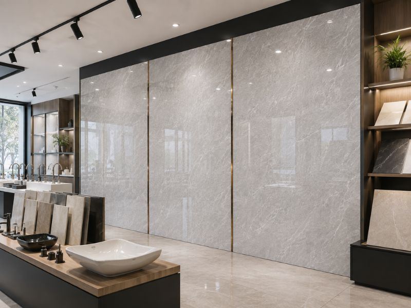 Tấm ốp PVC vân đá KT-07 tại showroom
