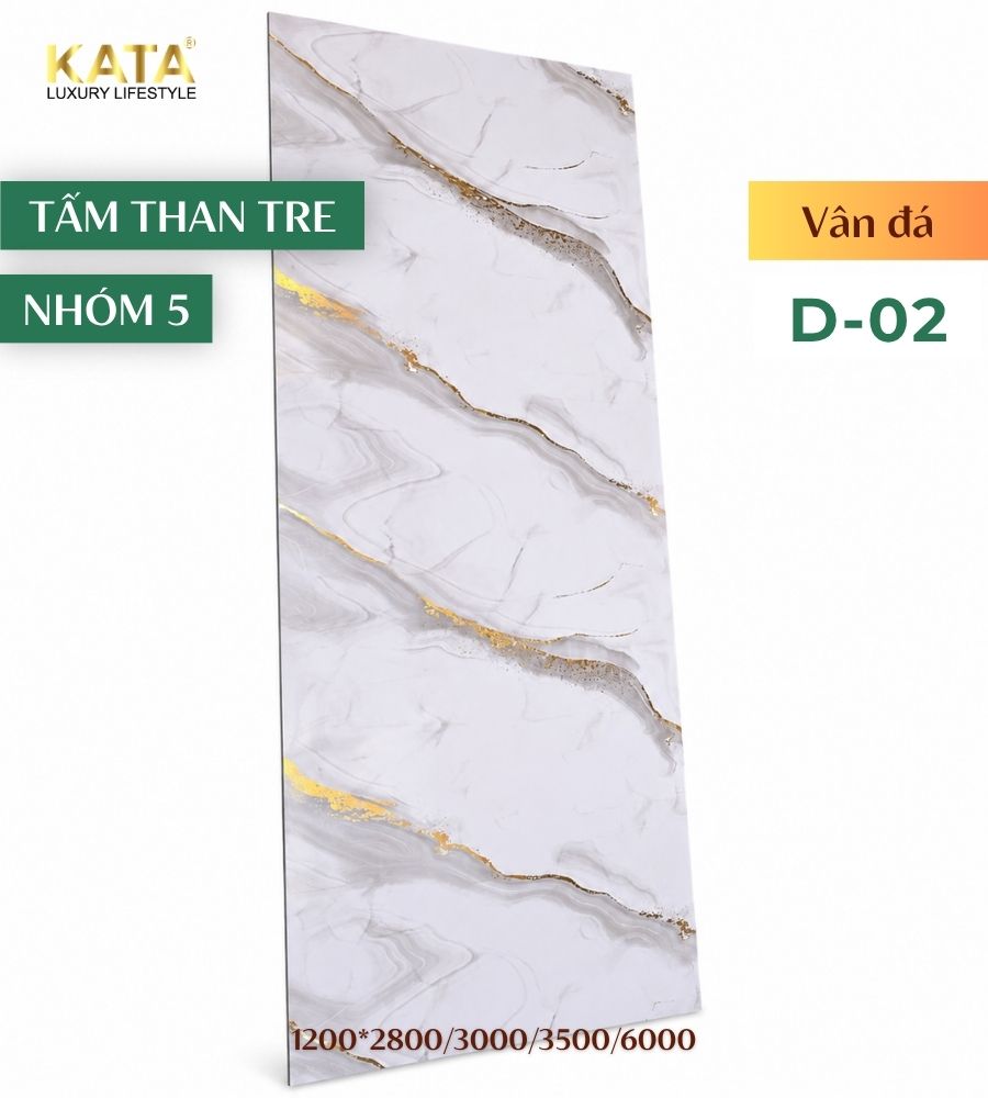 Tấm ốp than tre vân đá D-02