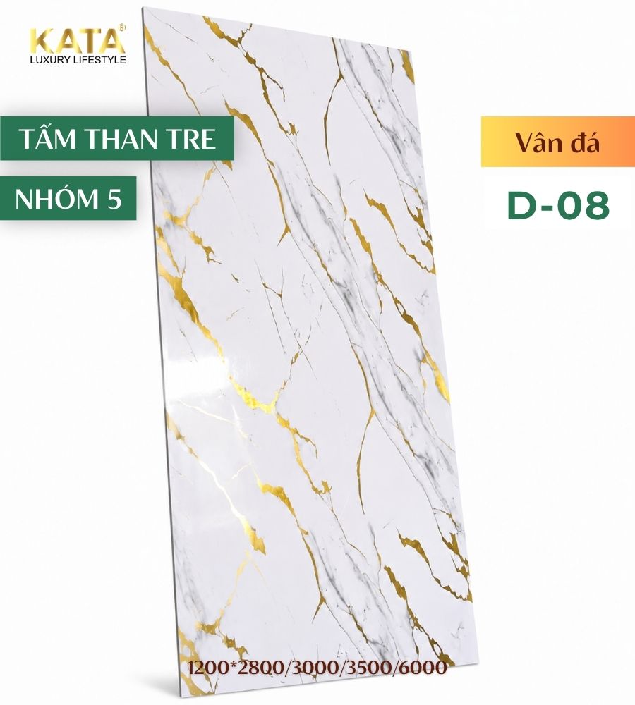 Tấm ốp than tre vân đá D-08