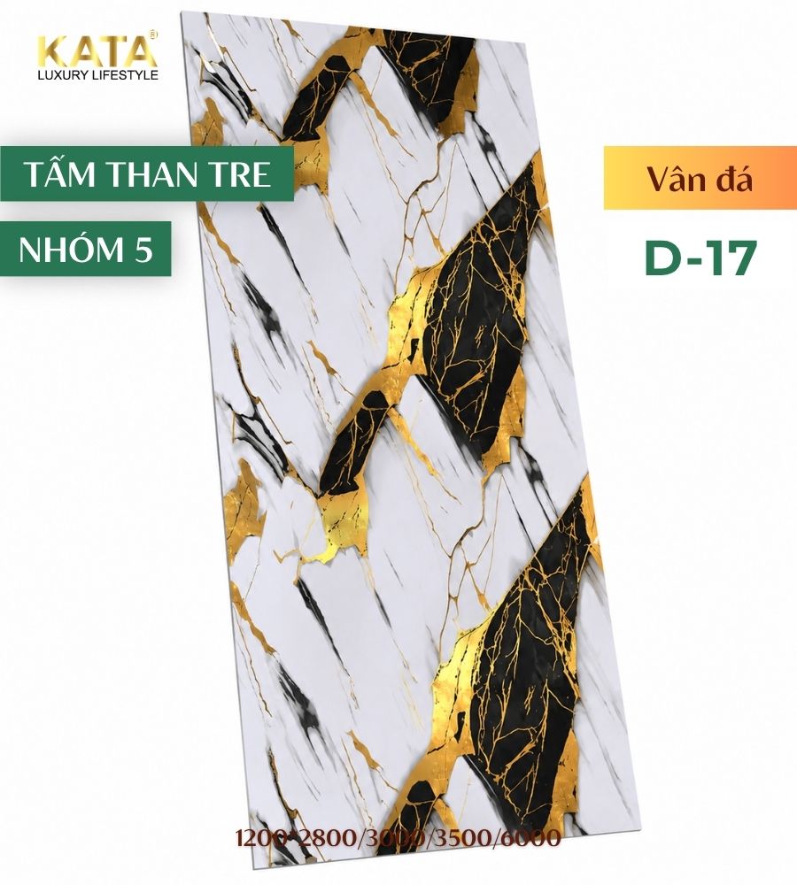 Tấm ốp than tre vân đá D-17