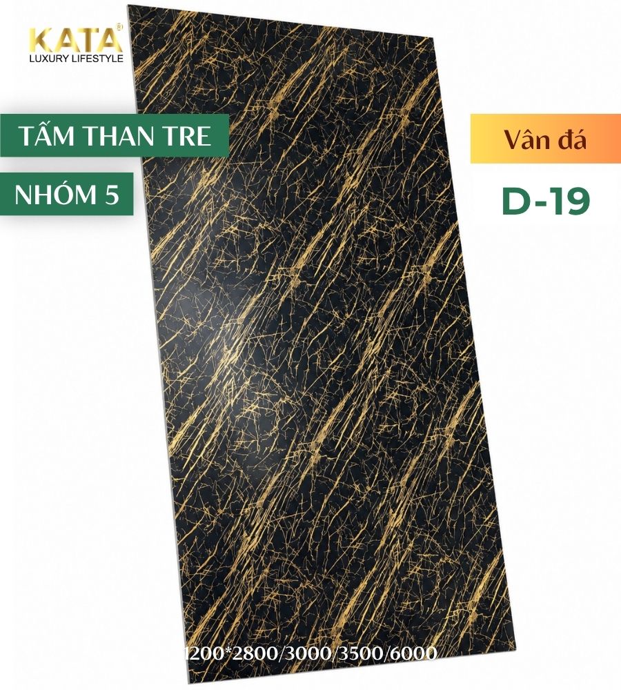 Tấm ốp than tre vân đá D-19