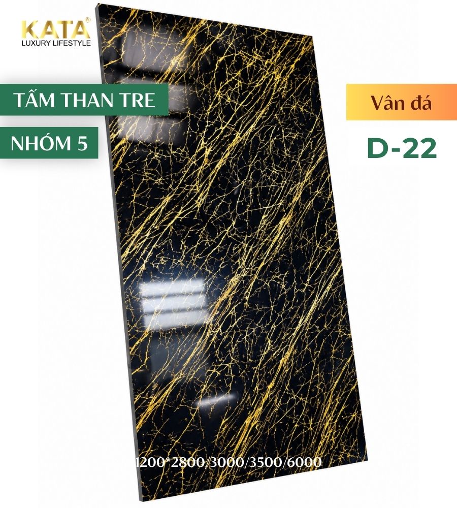 Tấm ốp than tre vân đá D-22