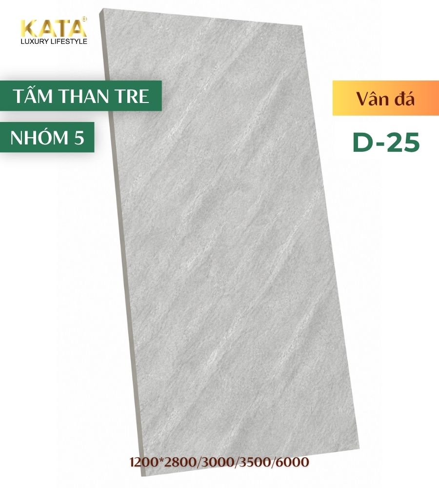 Tấm ốp than tre vân đá D-25