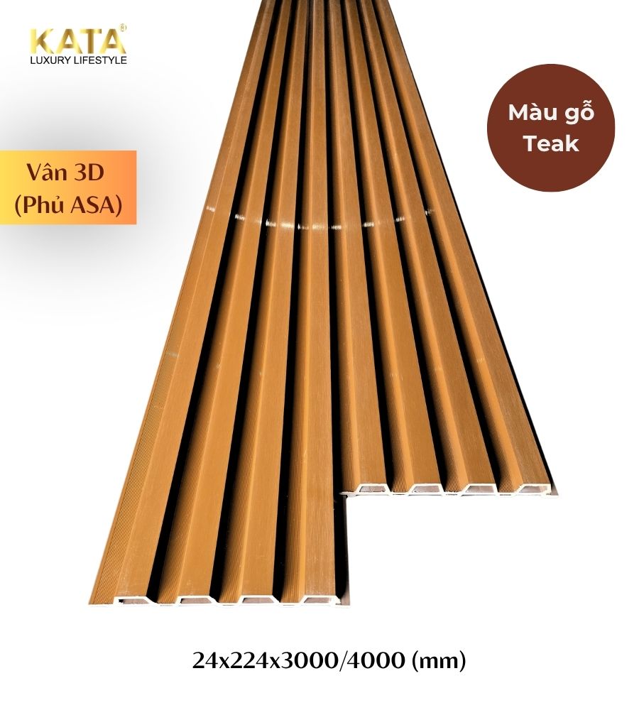 Tấm ốp lam 4 sóng ngoài trời - Màu Teak