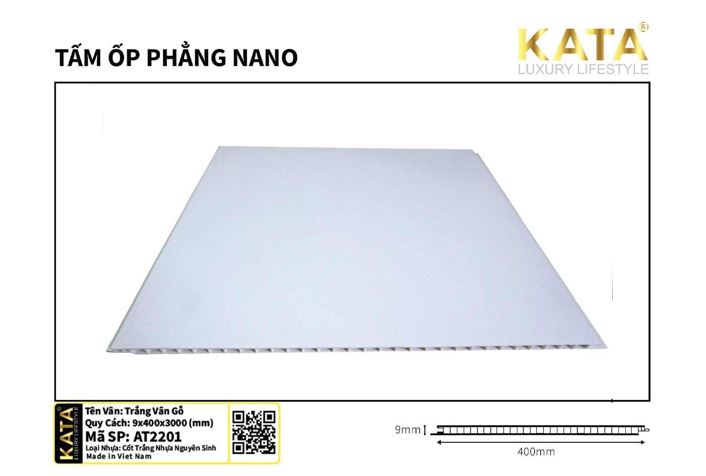 Tấm ốp nano AT2201 trắng vân gỗ