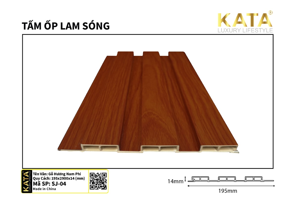 Tấm ốp lam sóng gỗ hương Nam Phi SJ-04