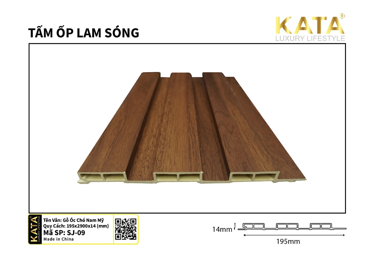Tấm ốp lam sóng gỗ óc chó Nam Mỹ SJ-09