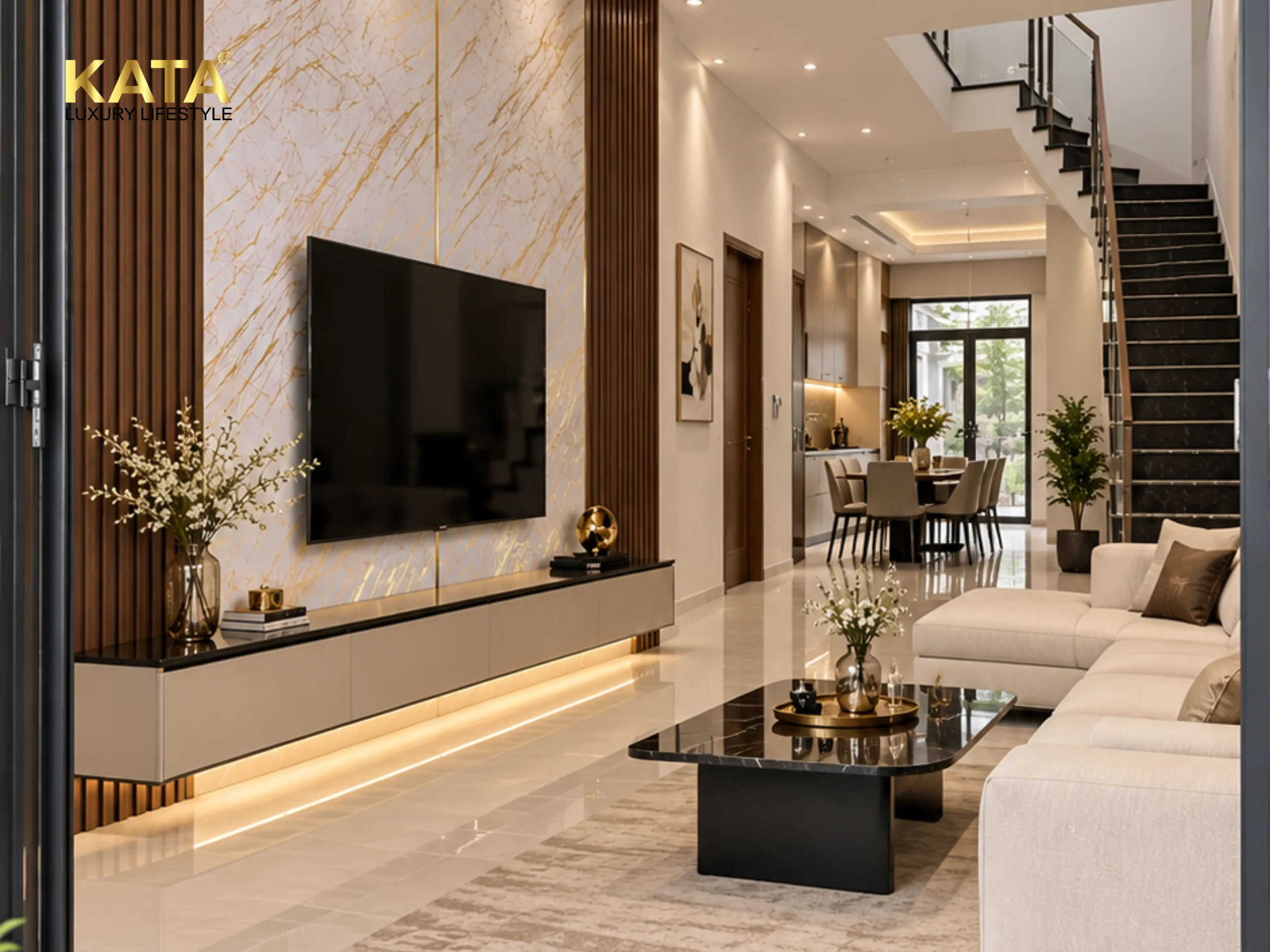 Ốp tường phòng khách