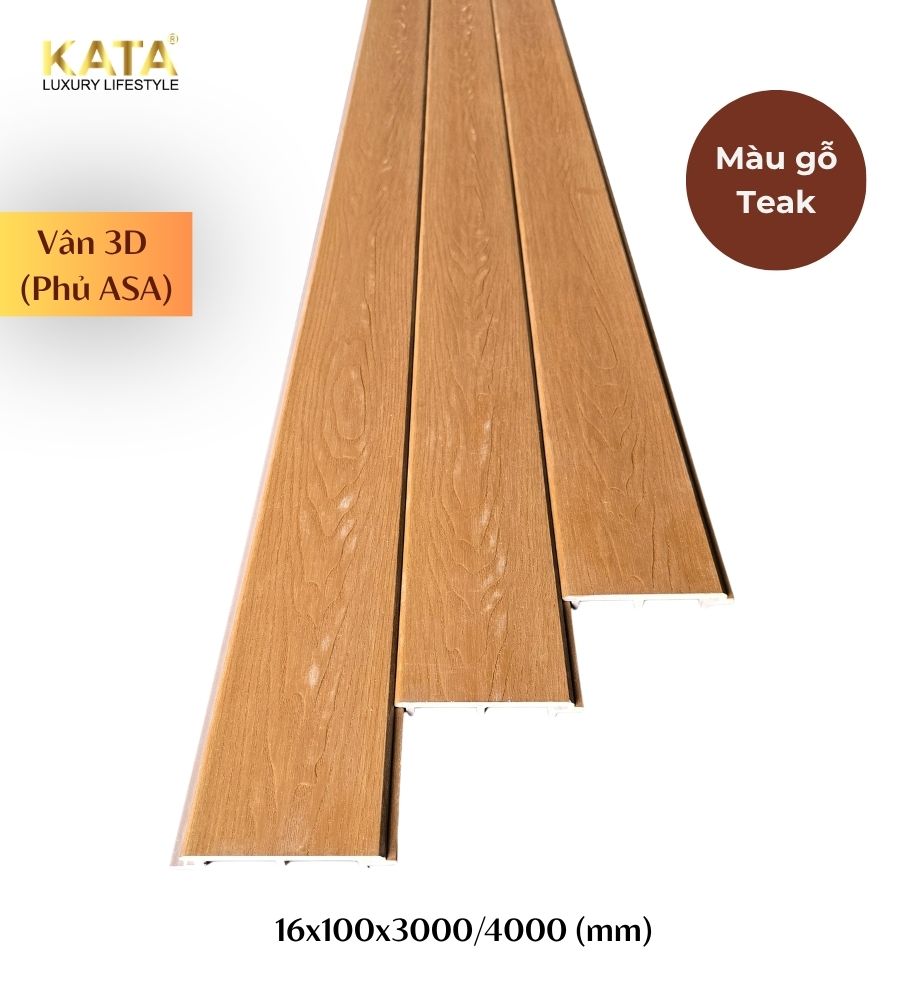 Tấm ốp 1 sóng ngoài trời - Màu Teak