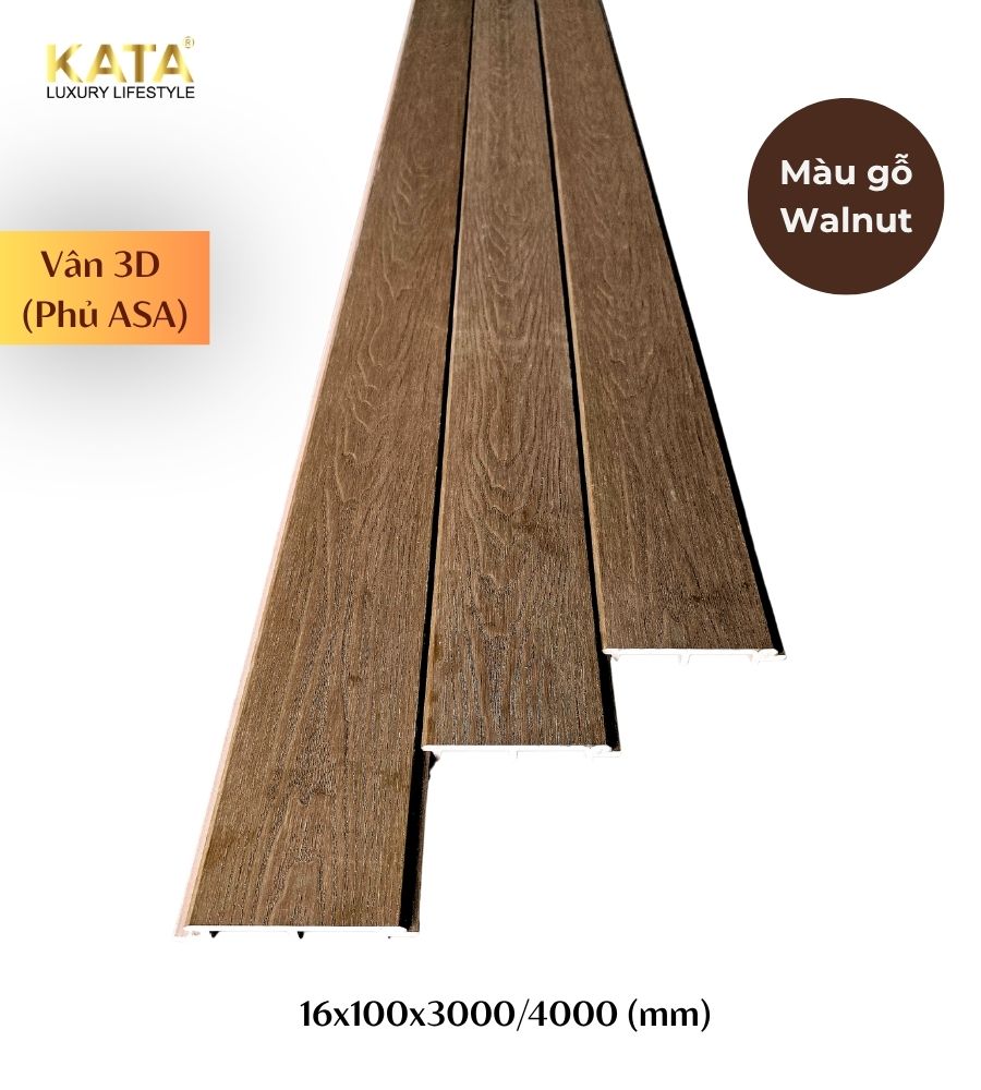 Tấm ốp 1 sóng ngoài trời - Màu Walnut