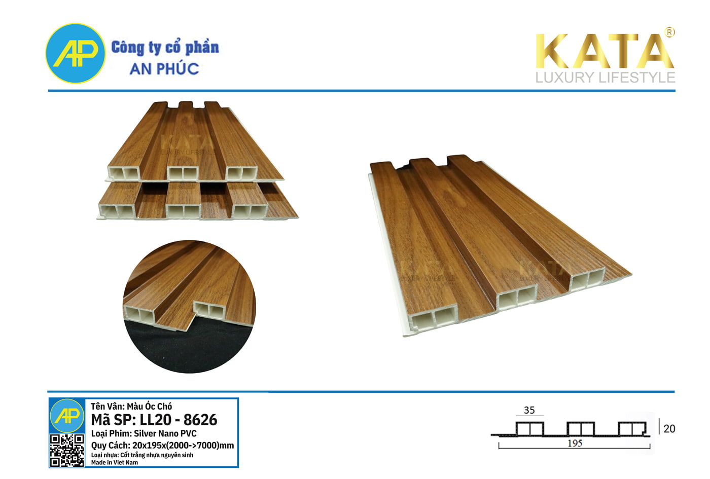 Tấm ốp lam sóng lớn cao LL20-8626