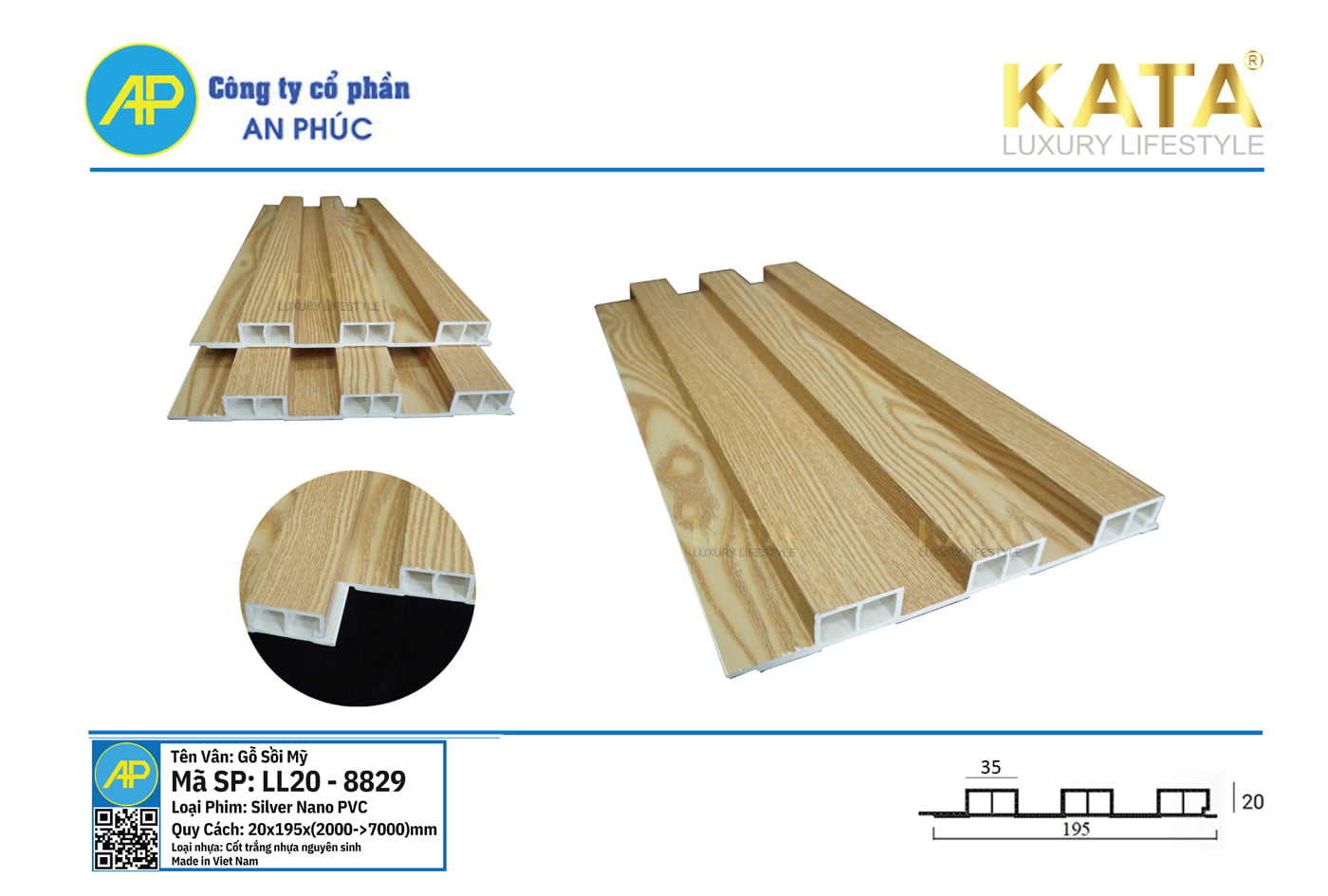 Tấm ốp lam sóng lớn cao LL20-8829