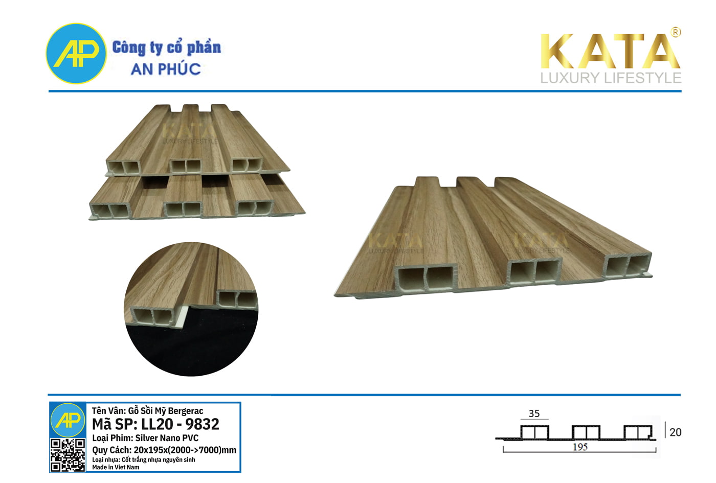 Tấm ốp lam sóng lớn cao LL20-9832