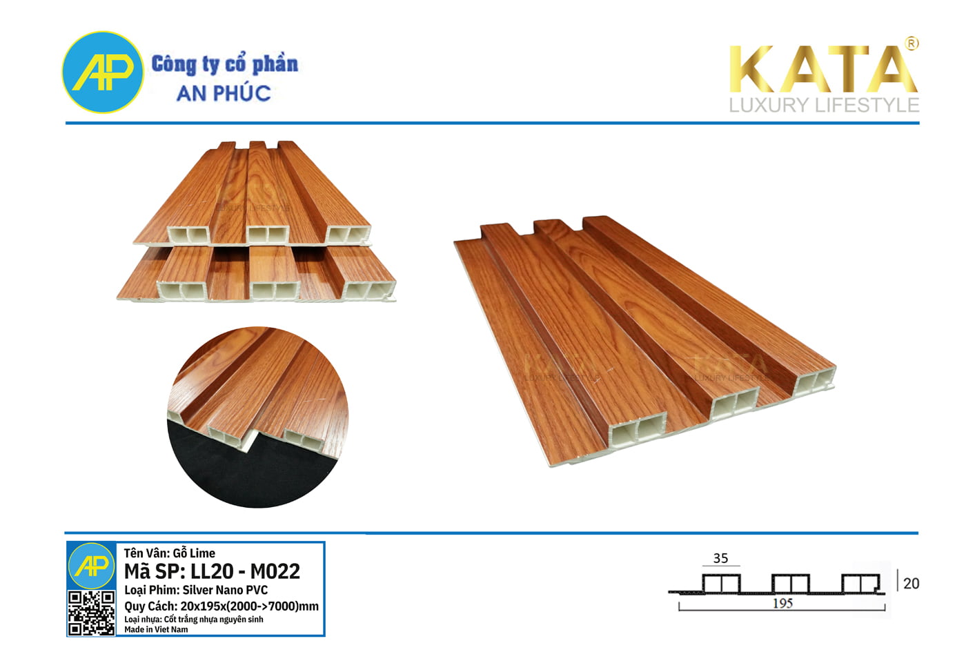 Tấm ốp lam sóng lớn cao LL20-M022