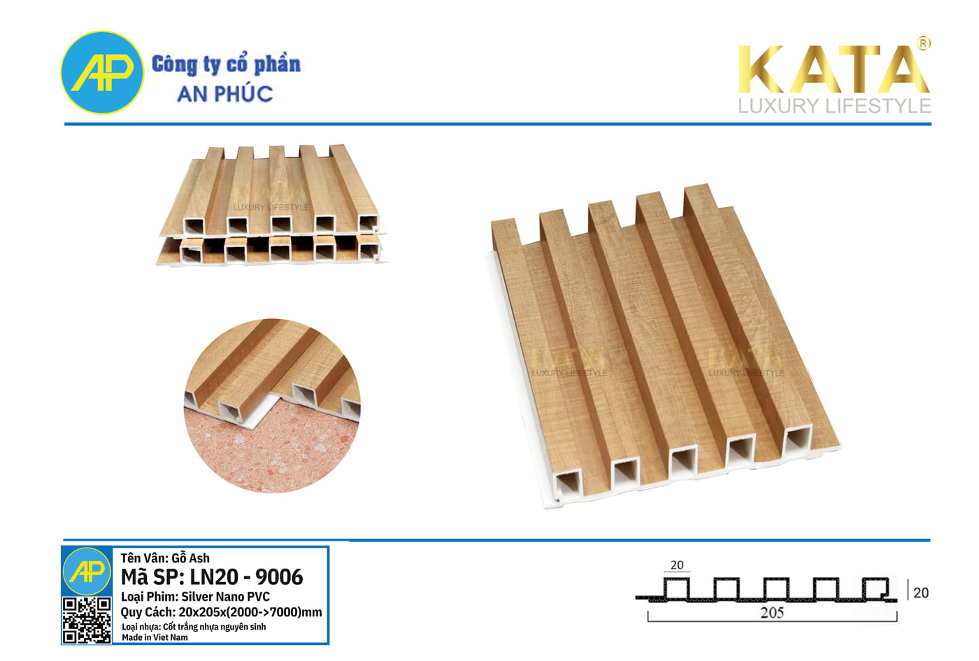 Tấm ốp lam sóng nhỏ cao 20mm 9006