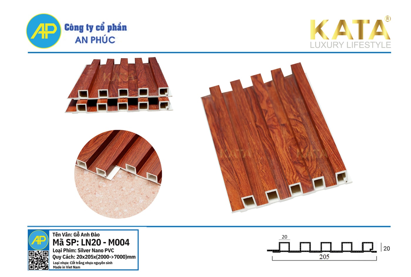 Tấm ốp lam sóng nhỏ cao 20mm M004