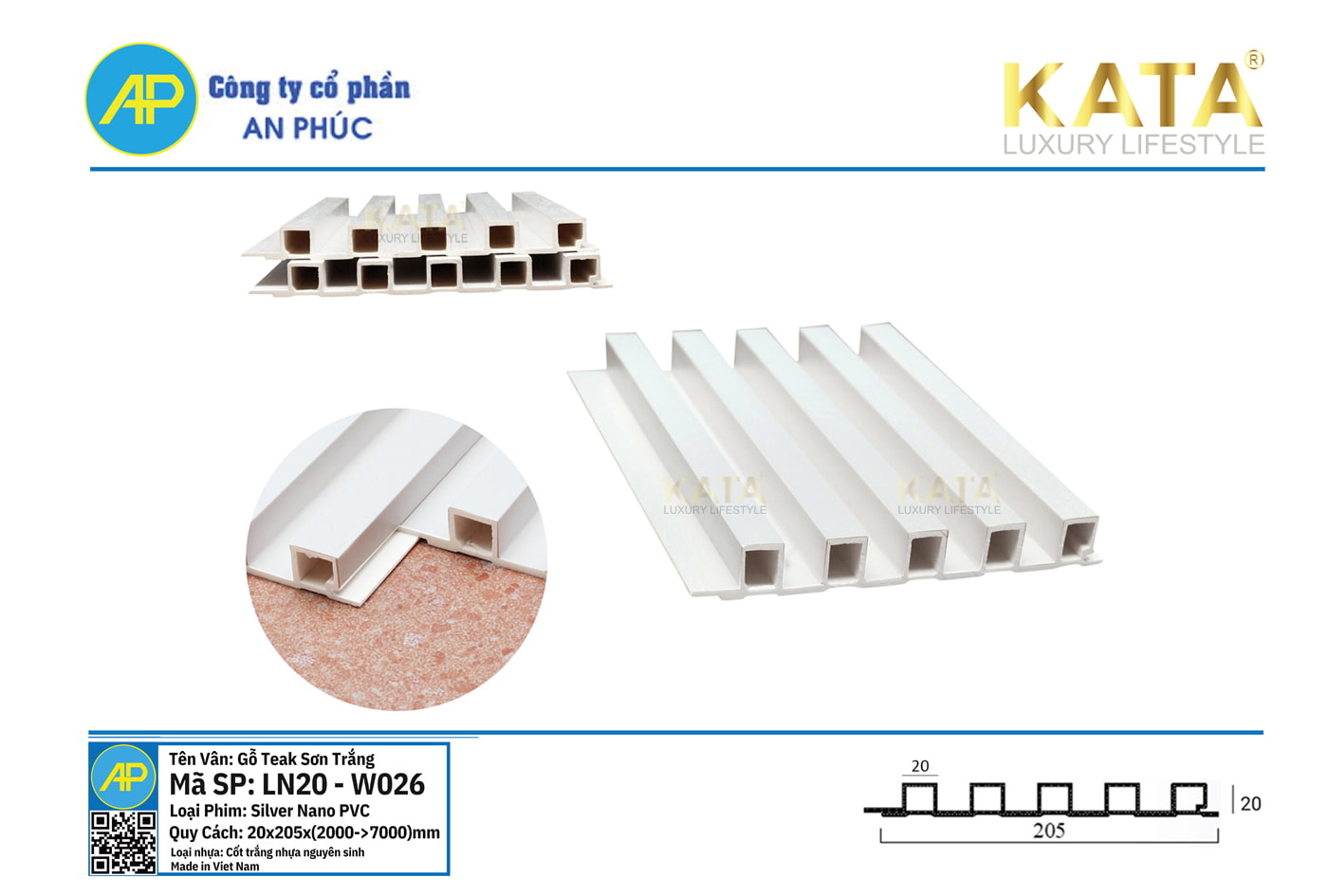 Tấm ốp lam sóng nhỏ cao 20mm W026