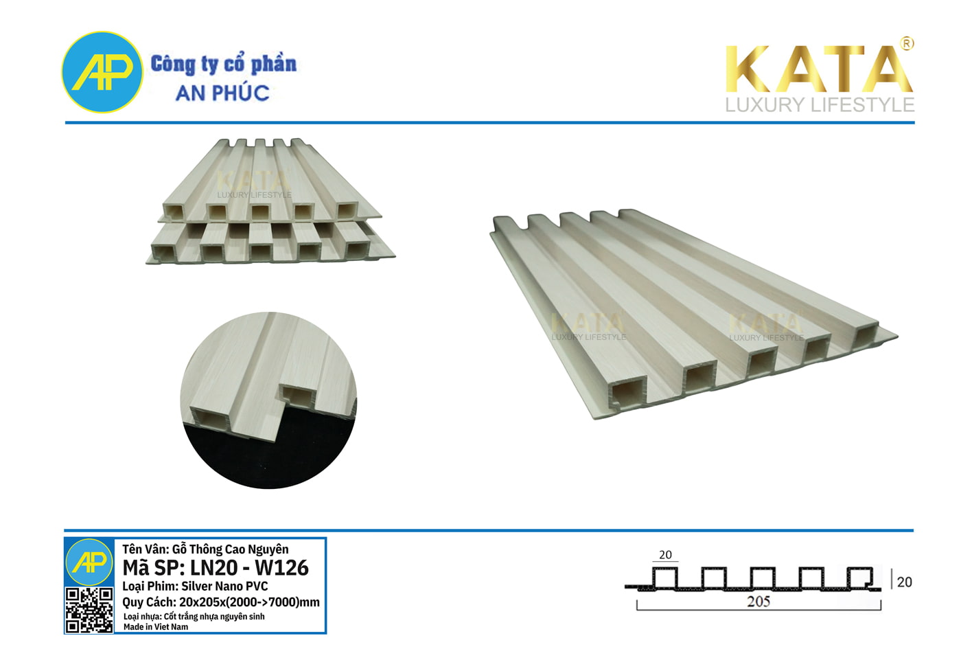 Tấm ốp lam sóng nhỏ cao 20mm W126