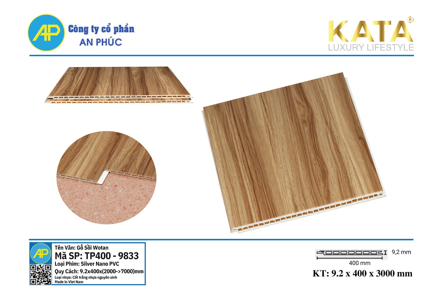 Tấm ốp nano phẳng 9833