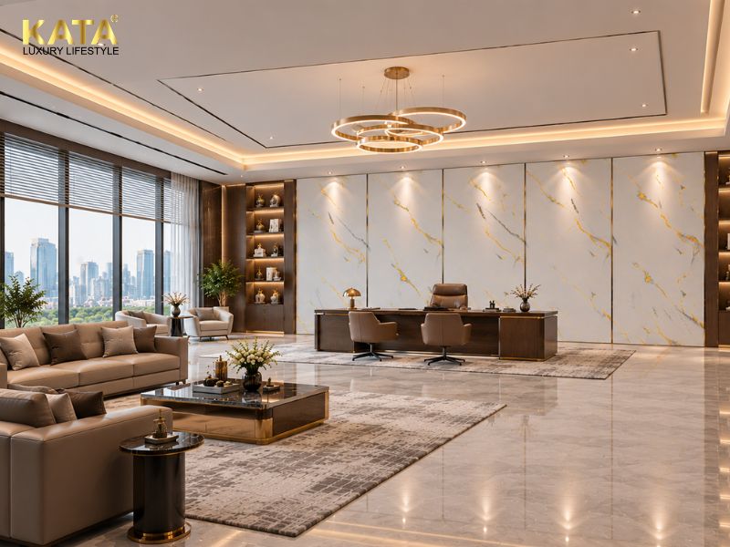 Tấm ốp PVC vân đá KT-11KT tại phòng làm việc