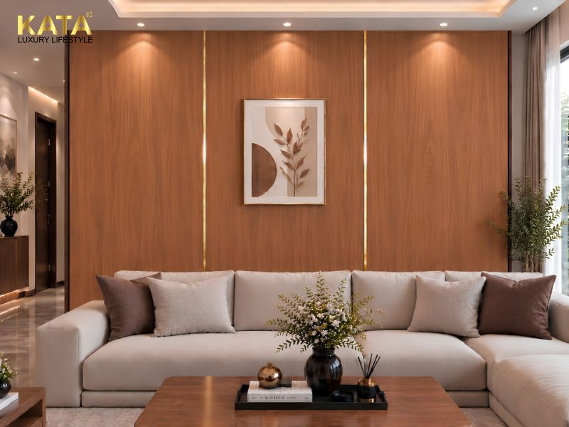 Tấm ốp than tre tại phòng khách