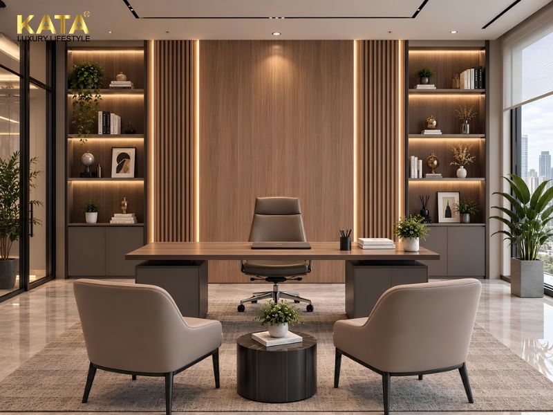 Tấm ốp than tre tại phòng họp