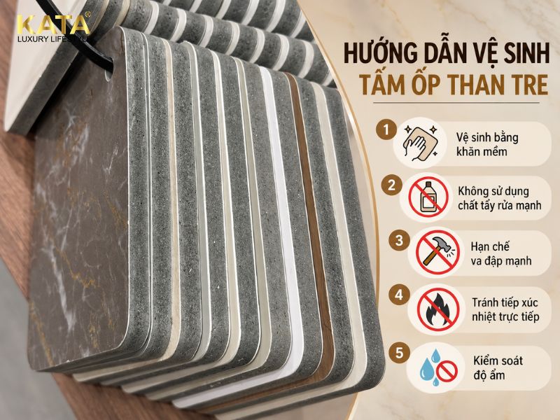 Hướng dẫn vệ sinh tấm ốp than tre